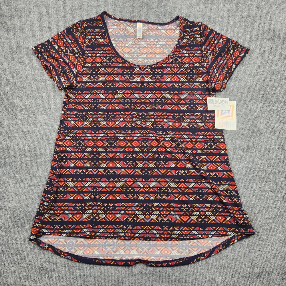 LuLaRoe Classic T‎ Womens Small NWT Aztec Geometric Short Sleeve Scoop Neck Top